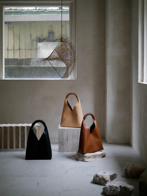 Leather Woven Triangle Bag - 52 GAGE