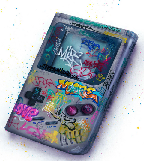 Original Grey Vandalized Gameboy by ONEMIZER