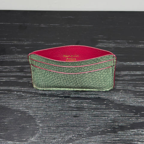 Salmon Leather Cardholder – Handcrafted in Paris