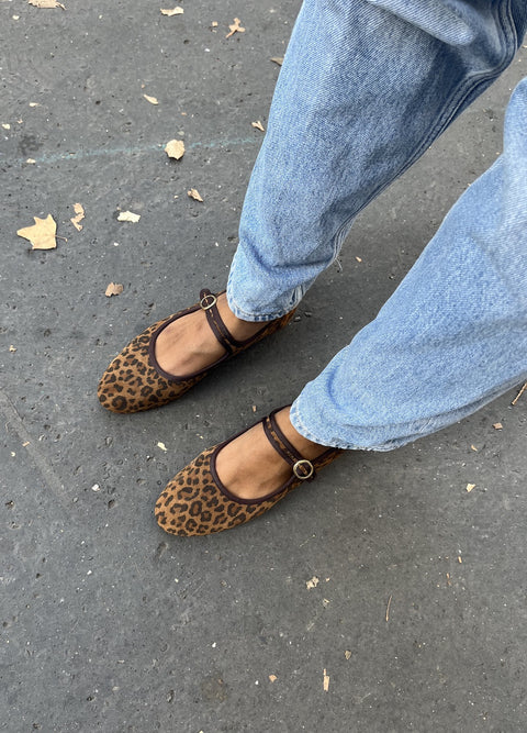 BILLIE BALLERINAS LEOPARD FLAT SHOES - 52 GAGE