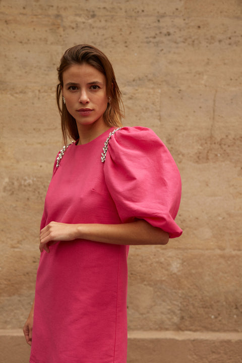 FUCHSIA PALERMO DRESS & ROCK EPAULETTES