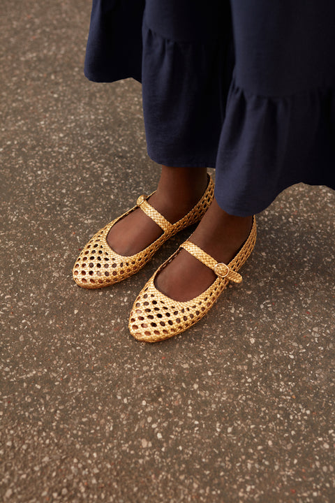 GOLD BRAIDED BALLERINAS