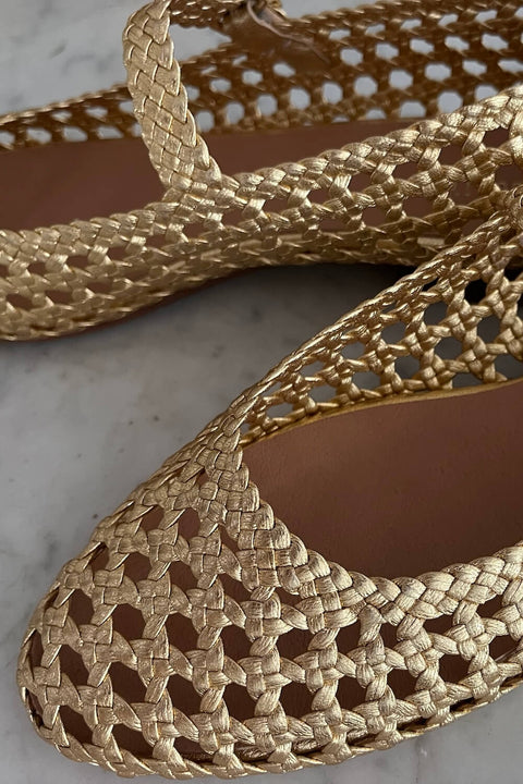 GOLD BRAIDED BALLERINAS