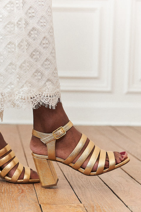 PINA GOLD HEEL PUMPS - 52 GAGE