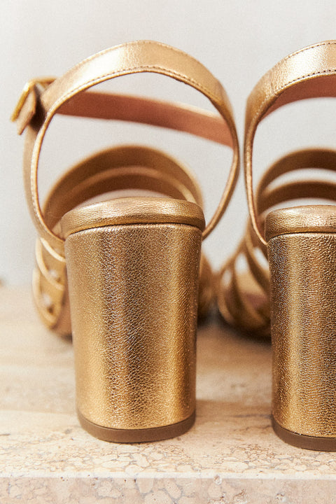 PINA GOLD HEEL PUMPS - 52 GAGE