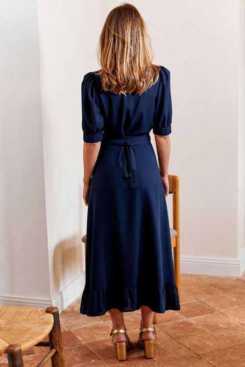 NAVY PILAR DRESS