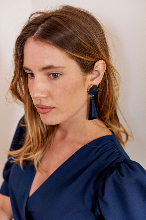 NAVY PILAR DRESS