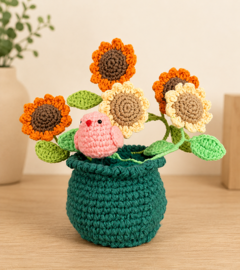 Crochet Flower Pot 🌸🧶