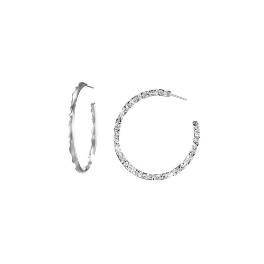 Fully Paved Hoops White Gold