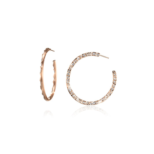 Fully Paved Hoops Rose Gold