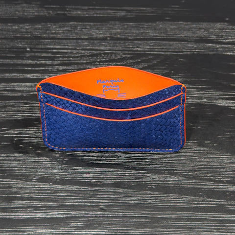 Salmon Leather Cardholder – Handcrafted in Paris