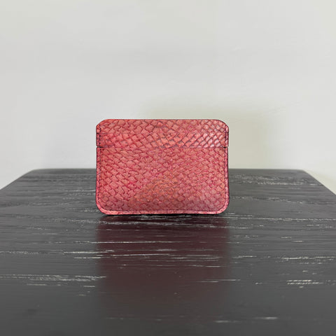 Salmon Leather Cardholder – Handcrafted in Paris