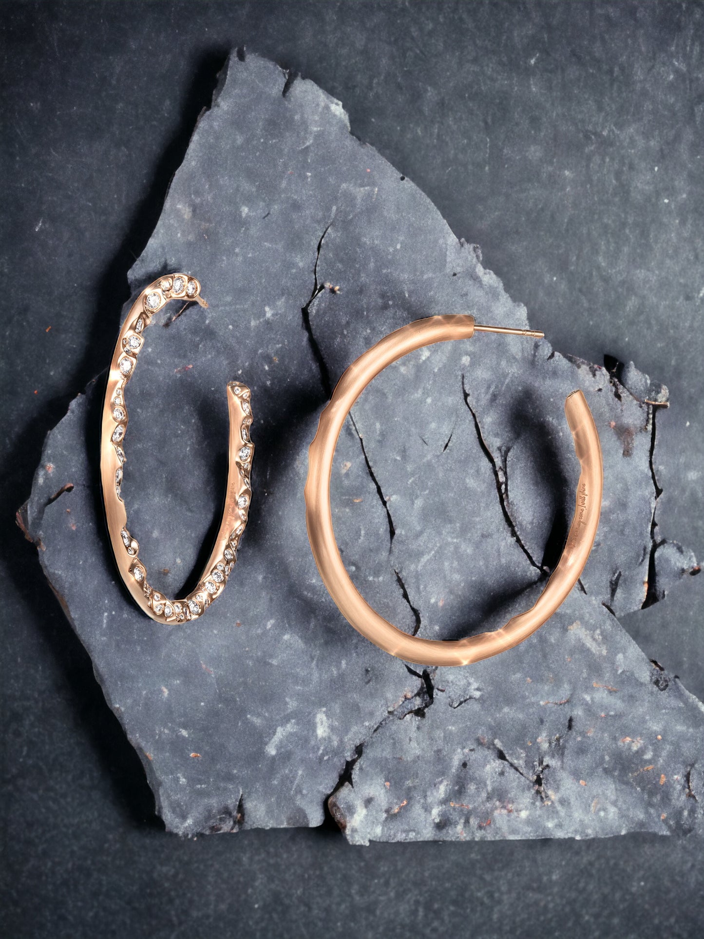 Fully Paved Hoops Rose Gold