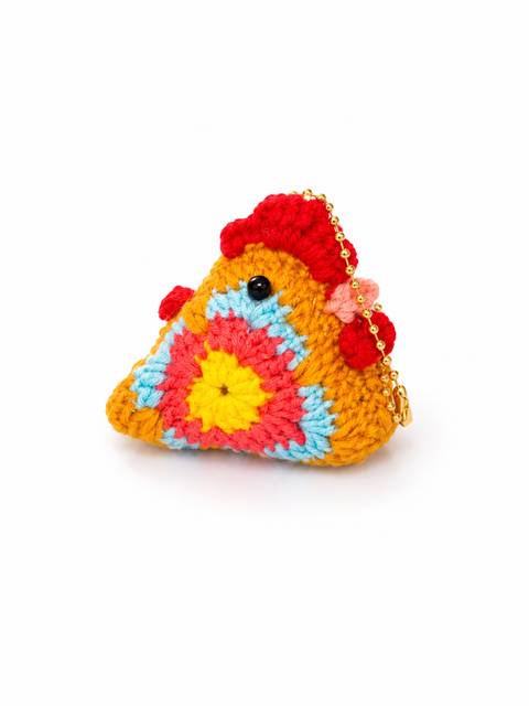 Crochet Lucky Chicken Rooster Small Coco with Key Chain 🐓✨
