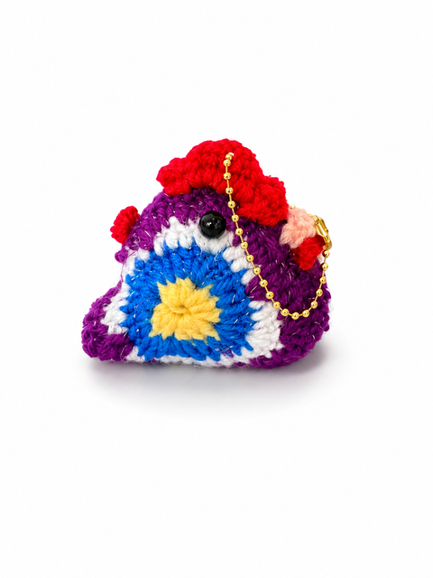 Crochet Lucky Chicken Rooster Small Coco with Key Chain 🐓✨