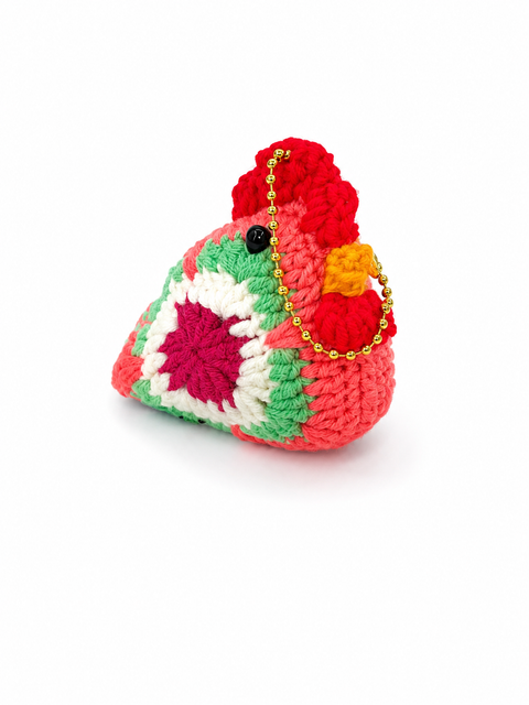 Crochet Lucky Chicken Rooster Small Coco with Key Chain 🐓✨