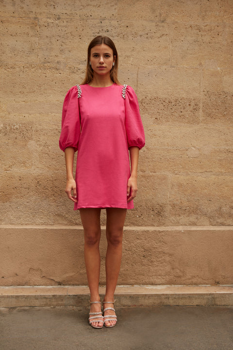 FUCHSIA PALERMO DRESS & ROCK EPAULETTES
